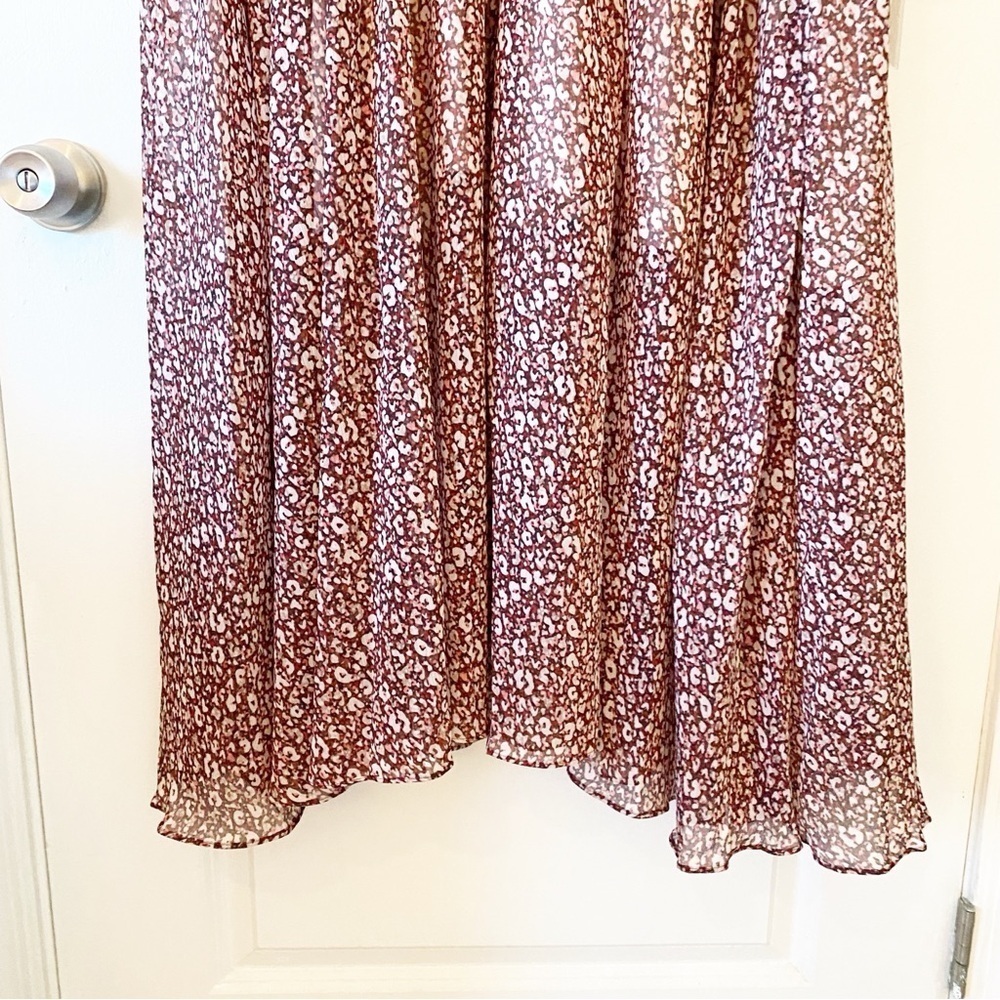 TED BAKER Vallyy Draped Cinched Waist Batwing Midi Dress Animal Print - Picture 4 of 13